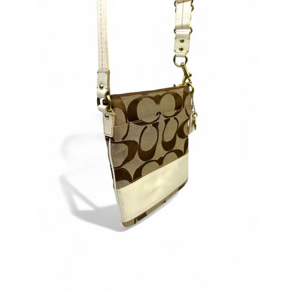 Coach Signature 2007 Crossbody Stripe Swingpack Canvas Bag - Picture 3 of 8